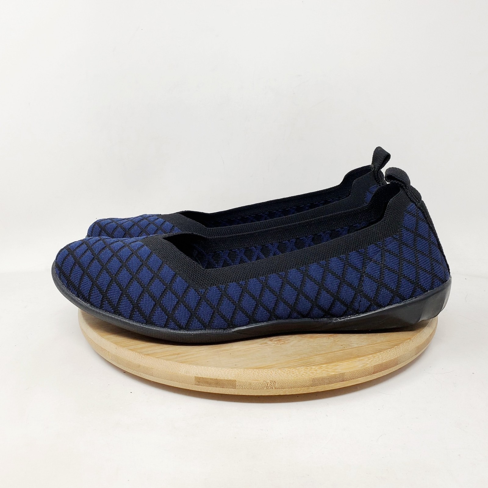 Bernie Mev Catwalk X Shoes Womens 39 Blue Black Ballet Flat Minimalist Sandal